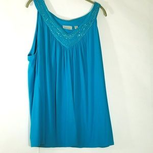 Avenue Blue Tank Top with Sparkle